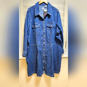 Levi's Jeans Denim Shirt  Long Jacket Cotton Washed Blue Lightweight Size 4X